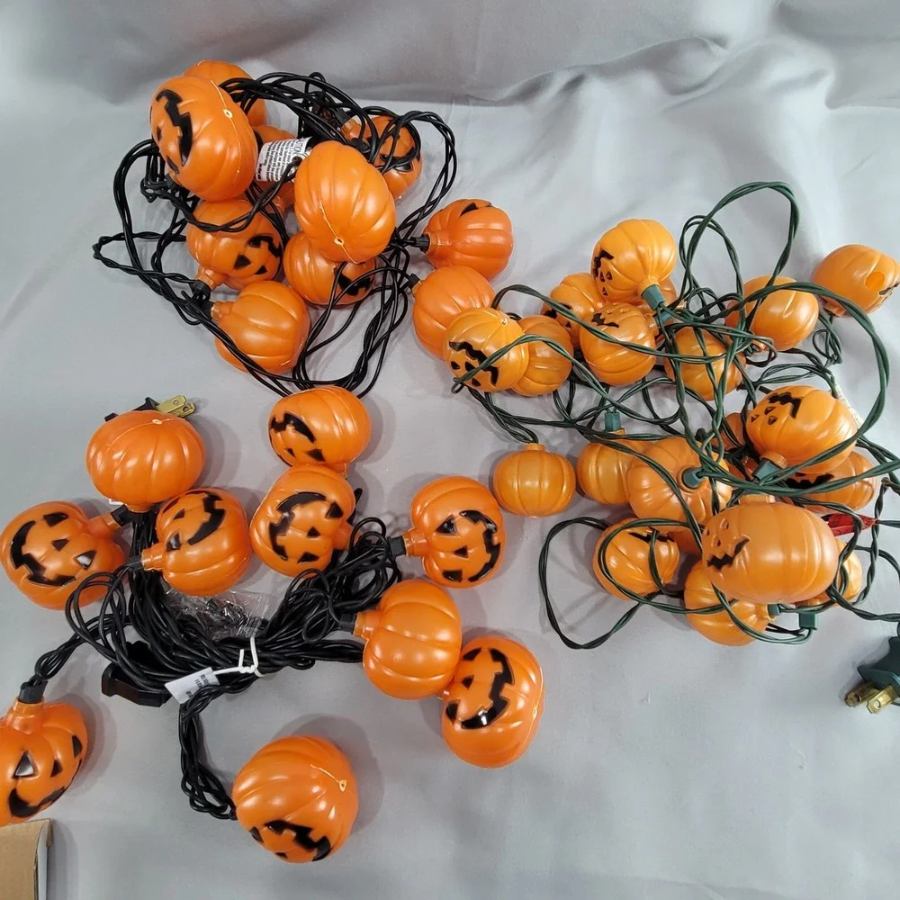 Way To Celebrate Spooky Hollow Pumpkin String Lights Halloween Orange 40 Count